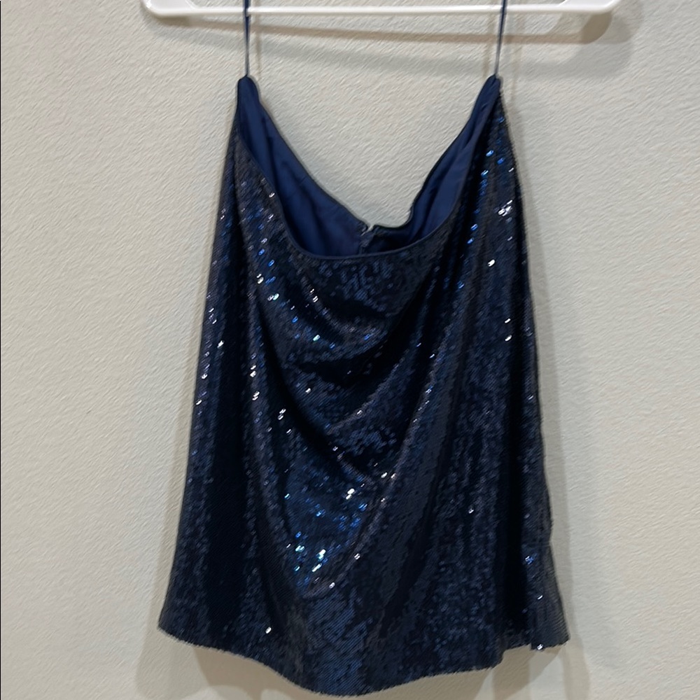Piperlime Navy Sequin Top